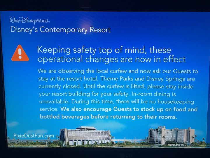 Disney warnings during a hurricane