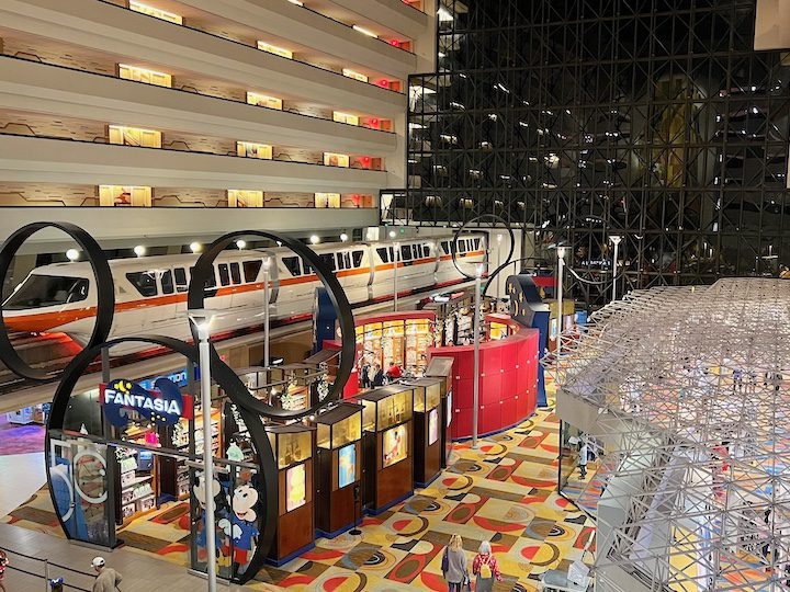 Inside the Contemporary Resort with the monorail