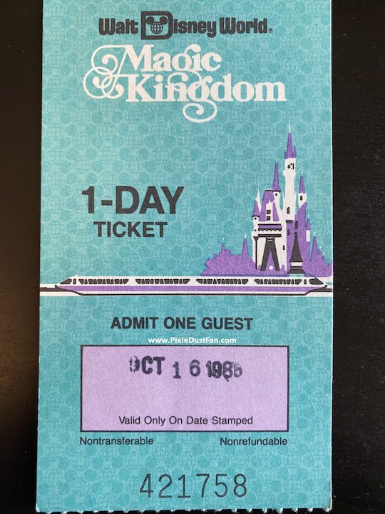 Retro Disney Adult Ticket Front