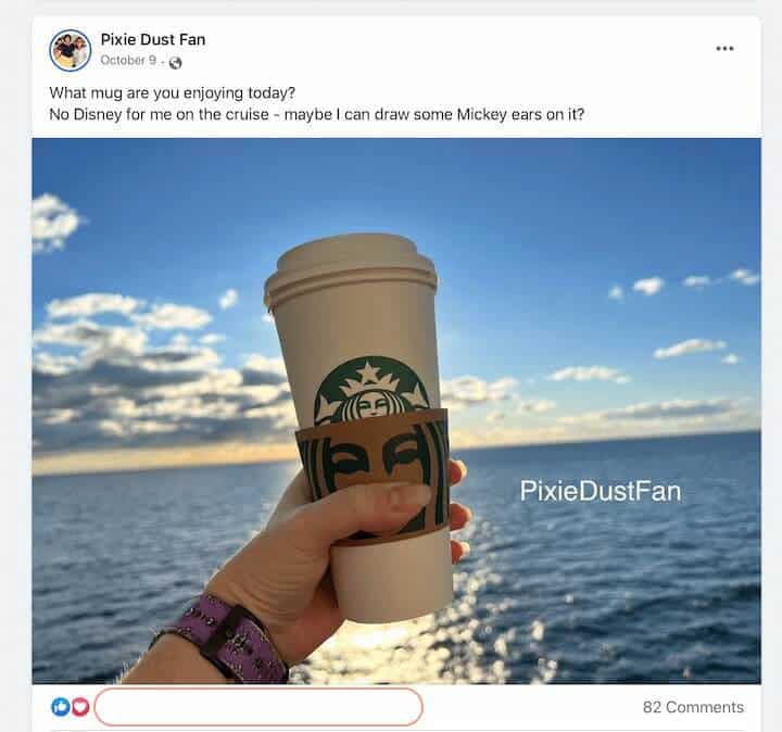 Starbucks at sea with Pixie Dust Fan